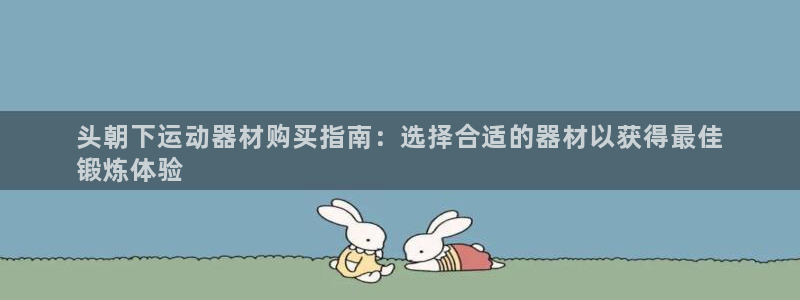 意昂体育3是干嘛的公司：头朝下运动器材购买指南：选择